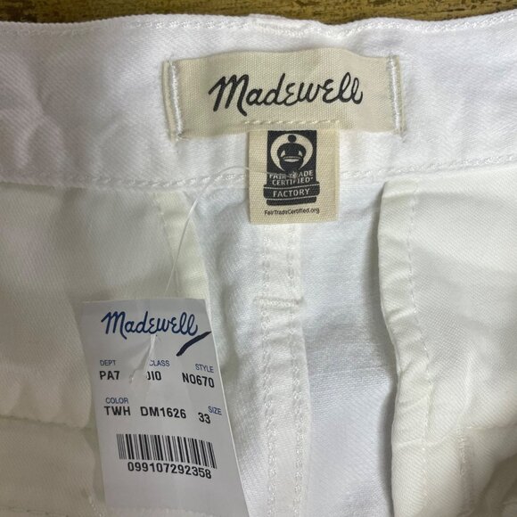 Madewell The Harlow Wide Leg Jean Airy Denim Edition Tile White Sz 33 - Picture 10 of 11